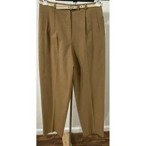 Click Collection Womens Size 10 Pants Dressy Color Coffee Belt Included NWT